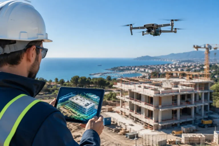 Relevé volumétrique par drone sur chantier